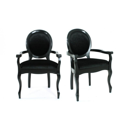 Lot de 2 chaises médaillon en tissu MARINETTE - 3S. x Home - Chaise avec accoudoir