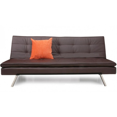 Banquette Convertible Chocolat ANTHELME 3S. x Home  - Canape simili cuir