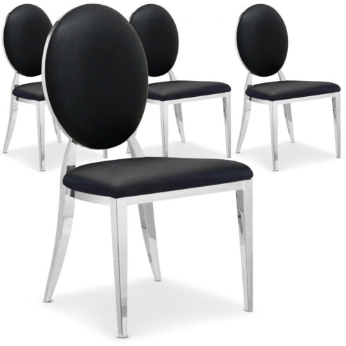 Lot de 4 chaises Sofia Baroque Noir 3S. x Home  - Lot 4 chaises design