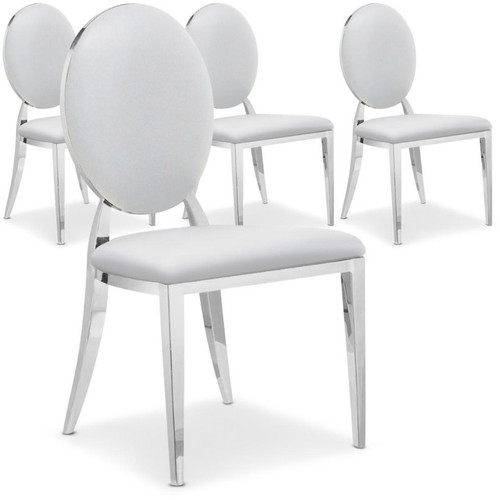 Lot de 4 chaises Sofia Baroque Blanc 3S. x Home  - Lot 4 chaises design