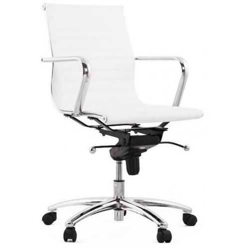 Chaise de bureau simili blanc 3S. x Home  - Edition Contemporain Rangement Meubles