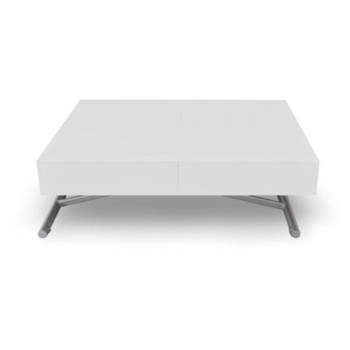 Table Basse Relevable Blanc Laqué CASSY 3S. x Home  - Table basse blanche design
