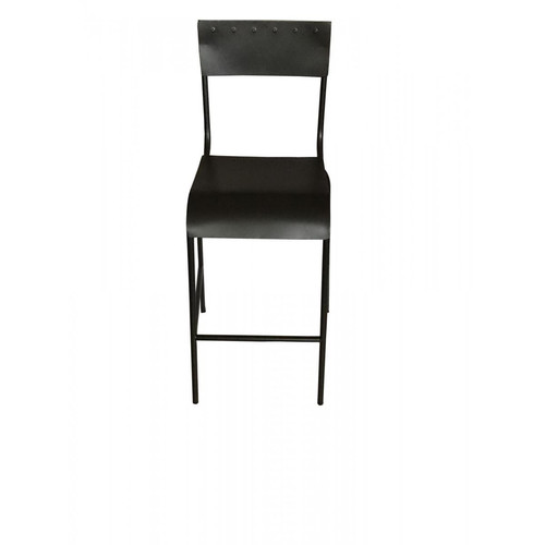Chaise Haute en Métal Noir STEELY - 3S. x Home - Chaise industrielle
