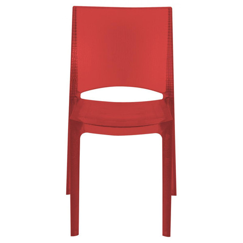 Chaise Design Effet Croco Rouge Fumée Transparentes NILO 3S. x Home  - Chaise design