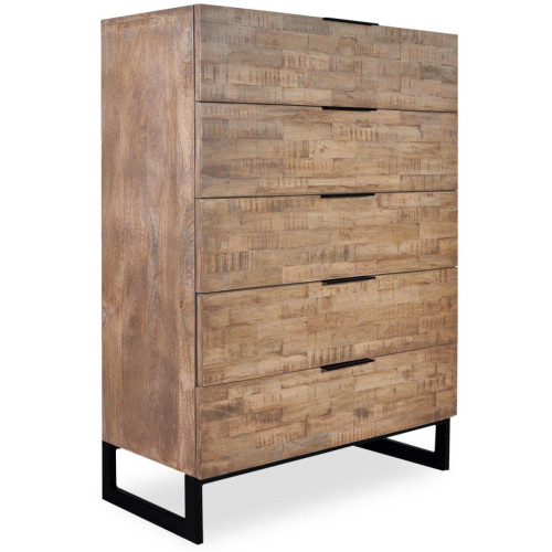 Commode Chêne Clair avec 5 tiroirs FOCILI 3S. x Home  - Commode bois design
