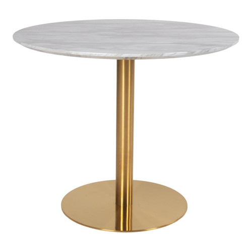 Table à Manger Ronde en Acier Imitation Marbre FOLY House Nordic  - Table design