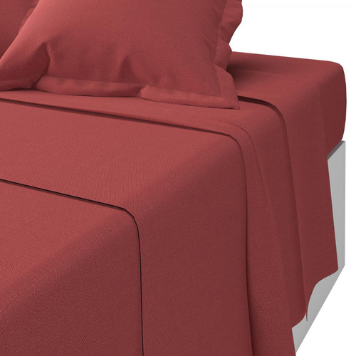 Drap plat coton TERTIO® - Terracotta 3S. x Tertio (Nos Unis)  - Promos chambre lit