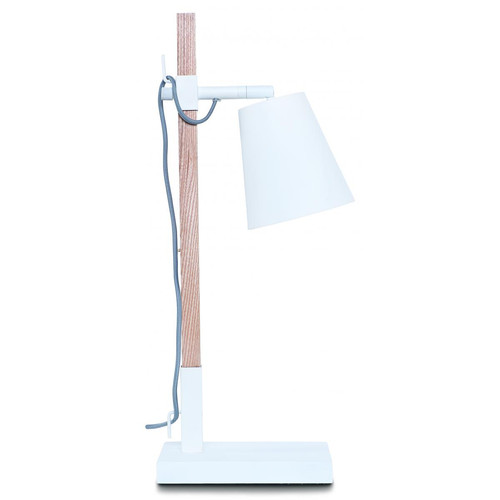 Lampe de Bureau réglable Bois et Métal Blanc SYDNEY - It s About Romi - Lampe blanche design