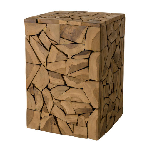 Table d'appoint carrée mozaïc 30x30cm bois Teck LOUXOR - Macabane - Macabane meubles