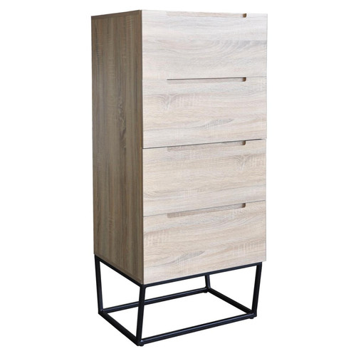 Semainier 4 tiroirs Chêne clair SHELDON 3S. x Home  - Commode bois design