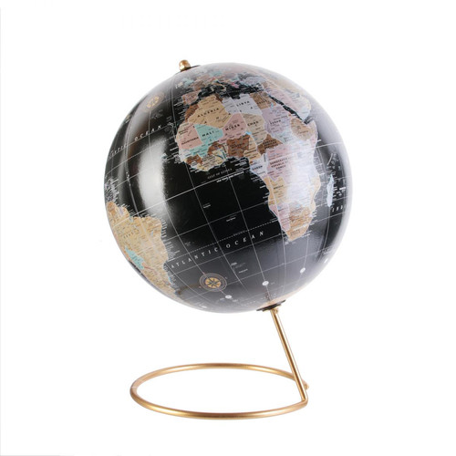 Globe Terrestre Noir et Doré MUNDA - 3S. x Home - Edition Industriel Chambre Lit