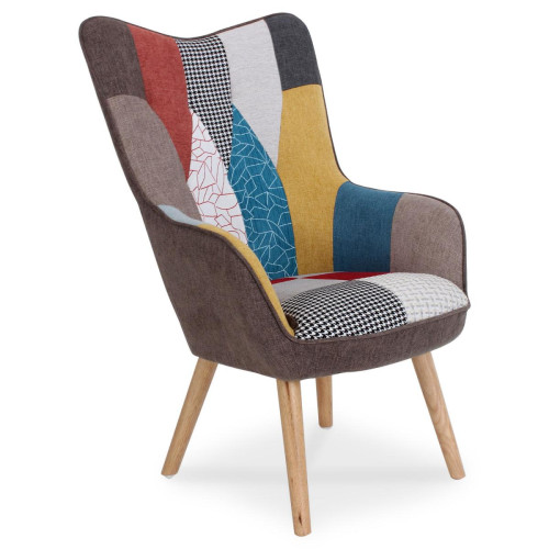 Fauteuil scandinave  Tissu Patchwork CORO 3S. x Home  - Pouf et fauteuil design