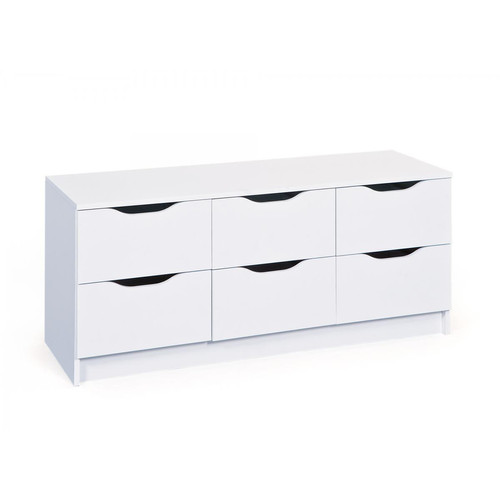 Commode 6 tiroirs Blanc URATO 3S. x Home  - Commode blanche design
