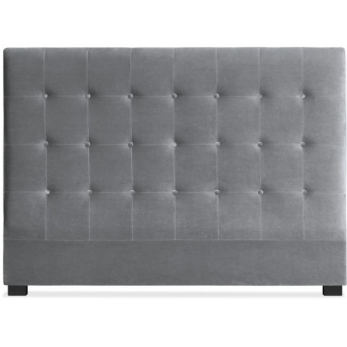 Tête de lit capitonnée 160 cm Velours Argent PACA 3S. x Home  - Tete de lit gris