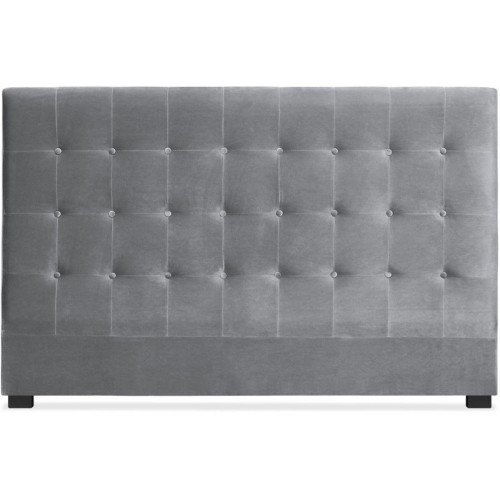 Tête de lit capitonnée 180 cm Velours Argent PACA 3S. x Home  - Tete de lit gris