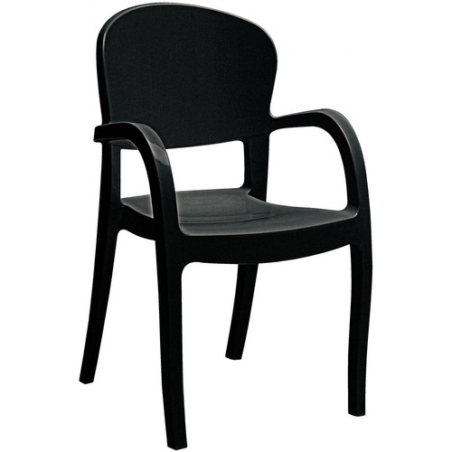 Chaise Design Noire Avec Accoudoirs GLAM