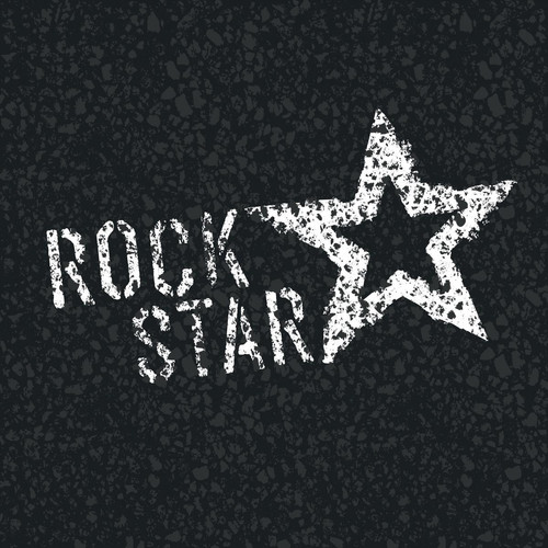 Tableau Logo Rock Star 50 x 50 DeclikDeco  - Tableau enfant