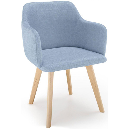 Chaise Style Scandinave Tissu Bleu SAGA 3S. x Home  - Chaise bleu design