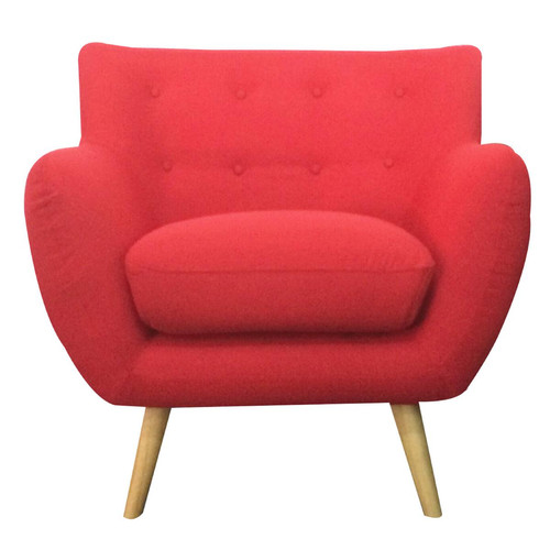 Fauteuil scandinave ALGANO Rouge 3S. x Home  - Pouf et fauteuil design