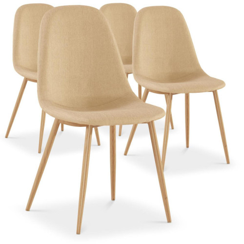 Lot de 4 chaises beiges HAMAR 3S. x Home  - Lot 4 chaises design