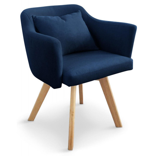 Fauteuil Scandinave bleu LAYAL 3S. x Home  - Pouf et fauteuil design