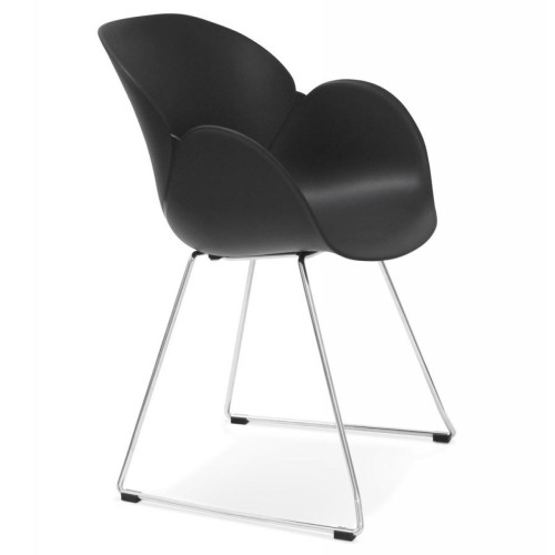 Chaise En Plastique Avec Piètement En Métal Noir UINTAH - 3S. x Home - Chaise industrielle