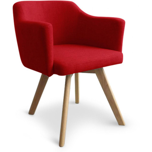 Fauteuil Scandinave Rouge LAYAL 3S. x Home  - Pouf et fauteuil design
