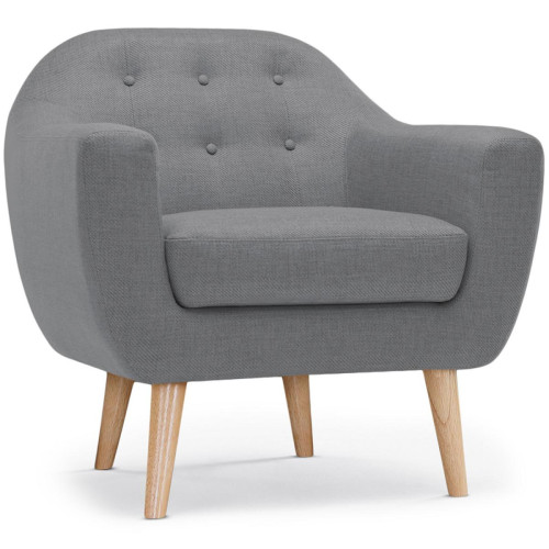 Fauteuil Scandinave Tissu Gris FIDELIO 3S. x Home  - Pouf et fauteuil design
