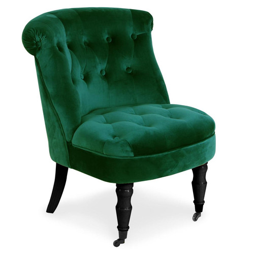 Fauteuil Crapaud Velours Vert THIES 3S. x Home  - Pouf et fauteuil design