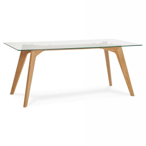 Table à Manger Scandinave Verre Bois GAVAY - 3S. x Home - Table en verre design