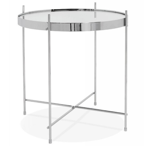 Table Basse Verre Argenté PLATJA 3S. x Home  - Table basse verre design