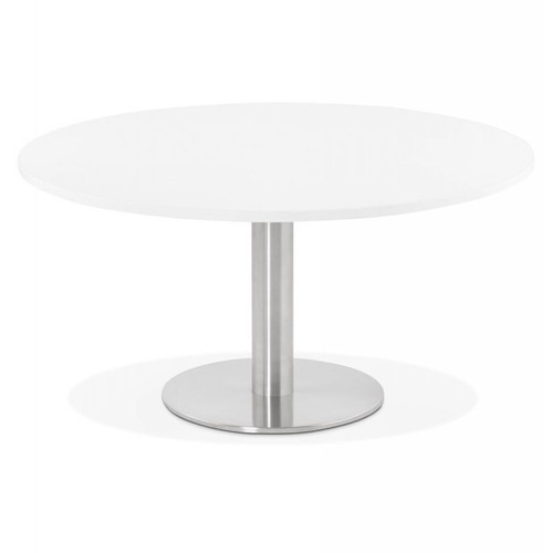 Table Basse Ronde Blanche PRAVIA 3S. x Home  - Table basse blanche design