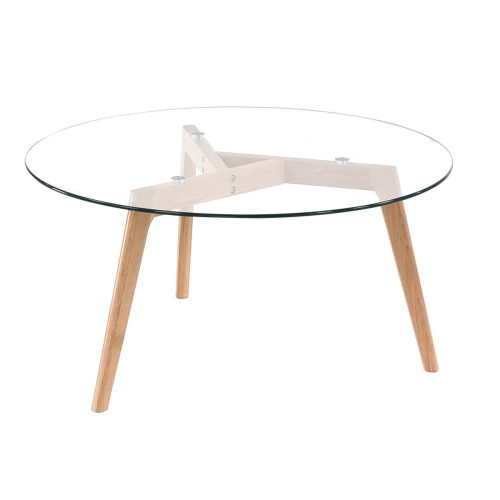 Table Basse Scandinave D90cm Verre FIORD 3S. x Home  - Table basse bois design