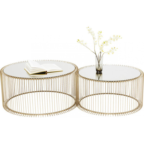 Set de 2 Tables Basses Doré WIRE KARE DESIGN  - Table basse kare design