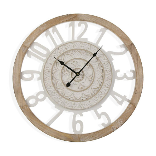 Horloge Murale TIM En Bois 55cm 3S. x Home  - Horloge blanche design