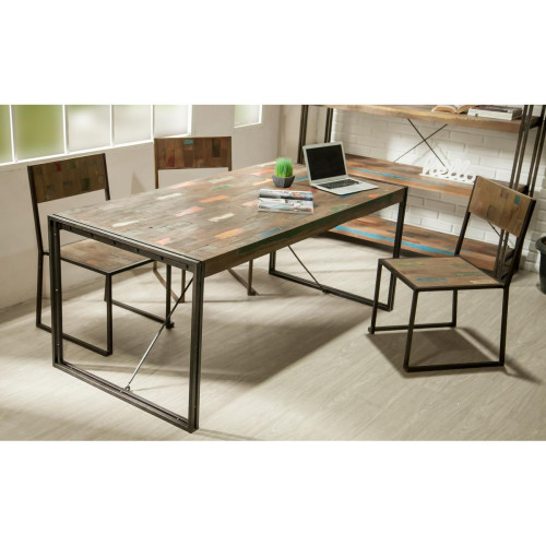 Table de repas Teck Recyclé DENVER - XL 3S. x Home  - Table design