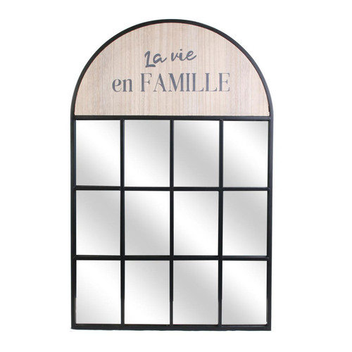 Miroir Dôme Bois et Métal 3S. x Home  - Miroir carre design