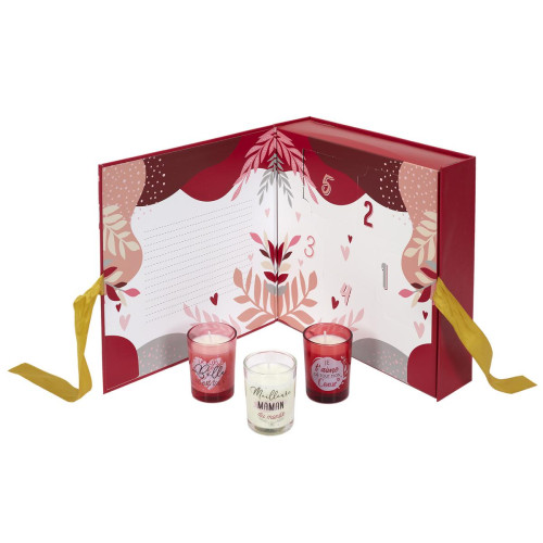 Lot de 5 Bougies Parfumées Calendrier Maman - 3S. x Home - Miroir rectangulaire design