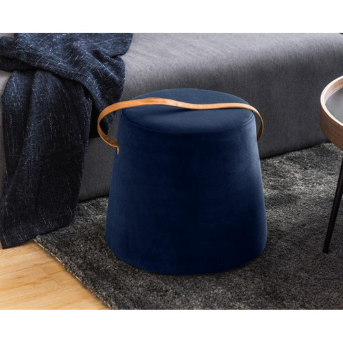 Pouf en Velours Bleu FUJI 3S. x Home  - Pouf et fauteuil design