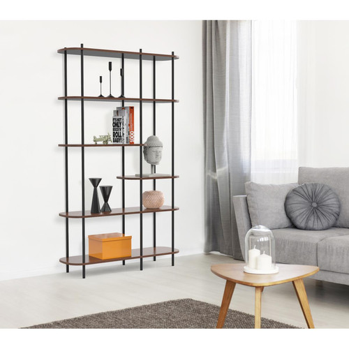 Etagere de 6 niveaux en métal et en bois GOTEBORG - 3S. x Home - Edition Industriel Salon