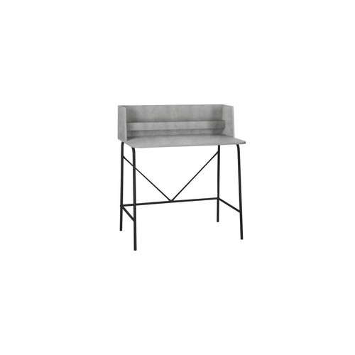 Bureau en métal noir et en bois gris clair HOUSTON 3S. x Home  - Bureau metal design