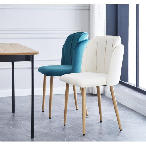 Lot de 2 chaises scandinaves Beige NORA 3S. x Home  - Chaise design