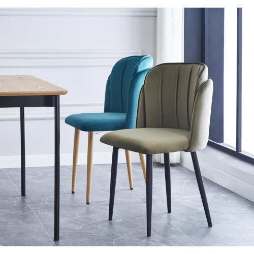 Lot de 2 chaises scandinaves vert NORA - 3S. x Home - Chaise design