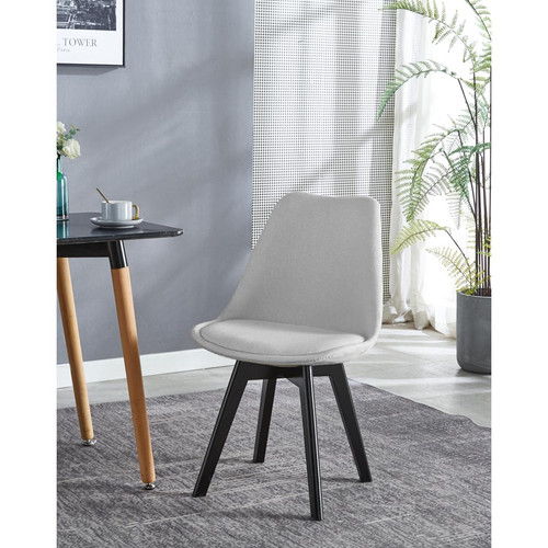 Lot de 2 chaises scandinaves Gris NYBORG 3S. x Home  - Chaise tissu design