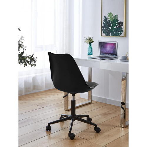 Chaise de bureau scandinave Noir OFFESBJERG  - 3S. x Home - Chaise de bureau noir