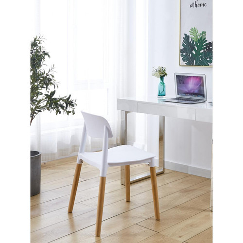 Lot de 4 chaises scandinaves Blanches SORO 3S. x Home  - Chaises Blanche