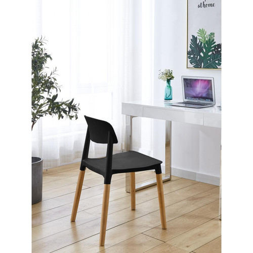 Lot de 4 chaises scandinaves Noires SORO 3S. x Home  - Chaise tissu design