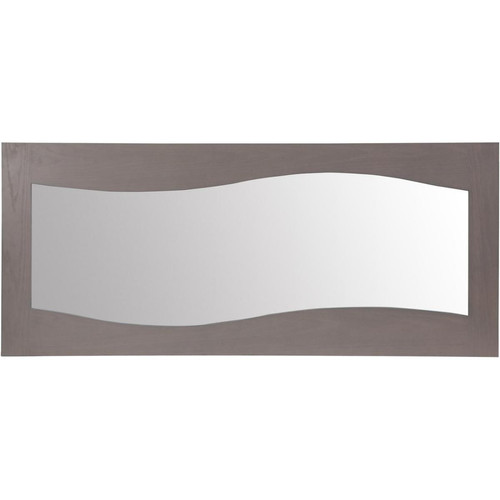 Miroir décoratif avec contour en bois laqué PACIFIC Blanc et Marron - 3S. x Home - Miroir blanc design
