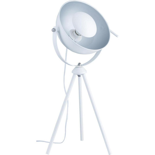 Lampe trépied moderne et design en metal Chicago Blanc 3S. x Home  - Lampe a poser blanche