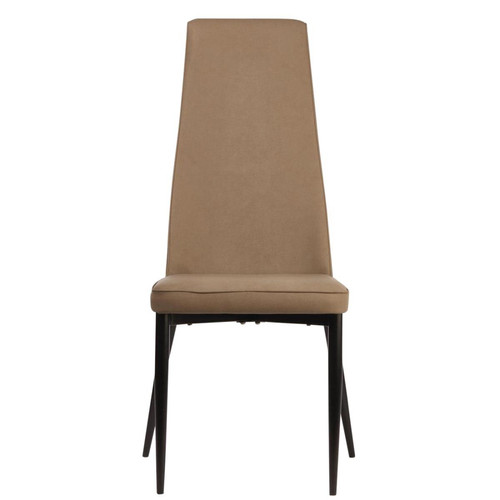 Lot de 4 chaises en cuir et pied en metal noir PRESTIGE Beige  3S. x Home  - Chaise design